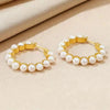 White Round Freshwater Pearl Hoop Earrings AAA Grade