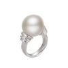 White Round Freshwater Pearl Ring AAA Grade