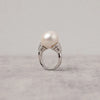 White Round Freshwater Pearl Ring AAA Grade