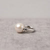 White Round Freshwater Pearl Ring AAA Grade
