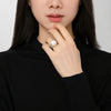 White Round Freshwater Pearl Ring AAA Grade