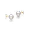 White Round Freshwater Pearl Stud Earrings AAA Grade