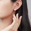 White Round Freshwater Pearl Stud Earrings AAA Grade