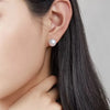 White Round Freshwater Pearl Stud Earrings AAA Grade