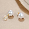 White Round Freshwater Pearl Stud Earrings AAA Grade