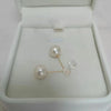 White Round Freshwater Pearl Stud Earrings AAA Grade