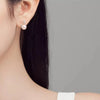 White Round Freshwater Pearl Teardrop Shape Stud Earrings
